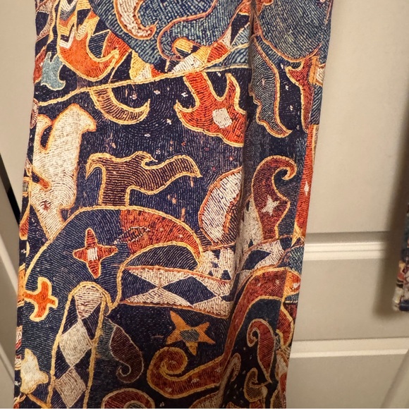 Peruvian Connection Paisley Red and Blue Pants Size 4 - Picture 6 of 8